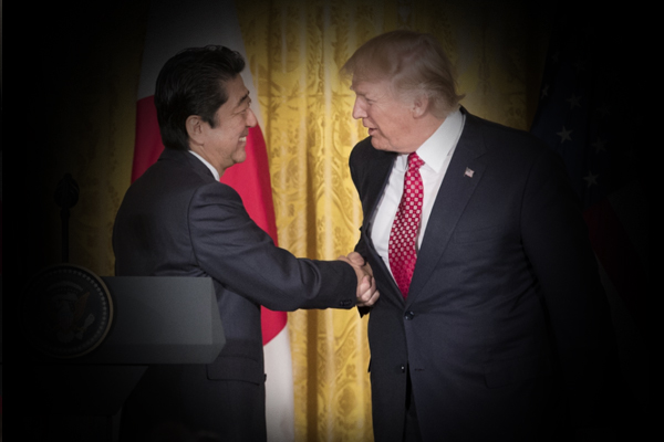 Trump Abe handshake